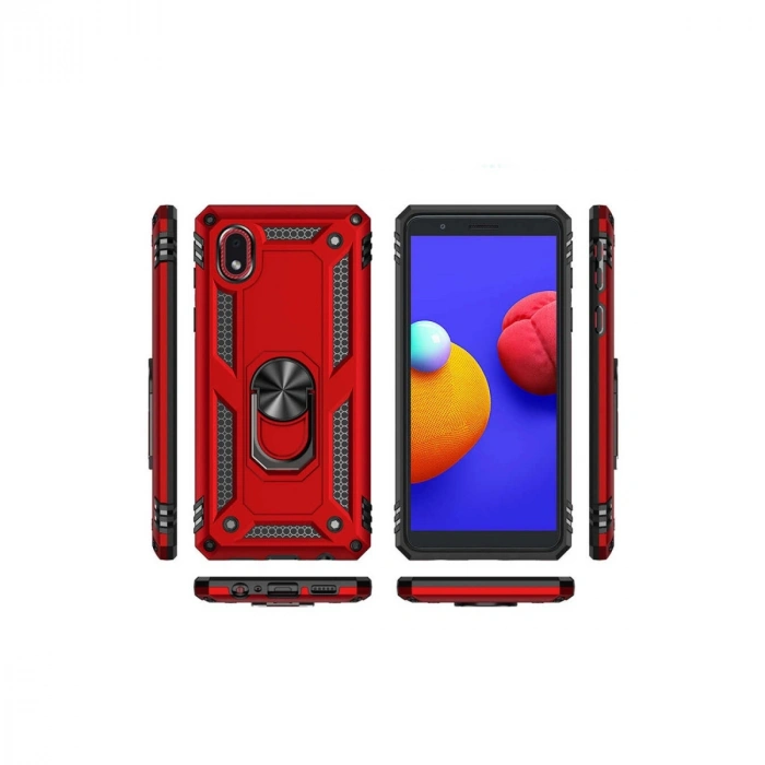 Samsung Galaxy A01 Core Kılıf Sofya Yüzüklü Silikon Kapak - Lacivert