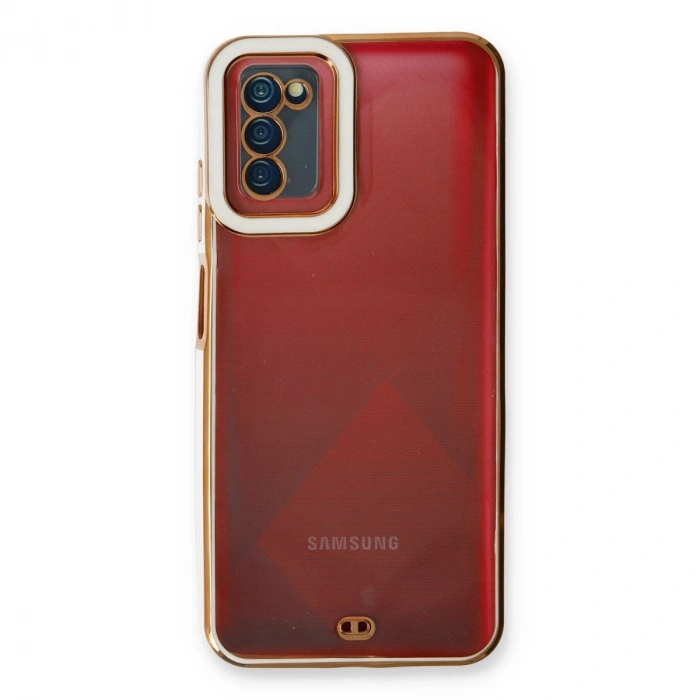 Samsung Galaxy A03s Kılıf Liva Lens Silikon - Beyaz