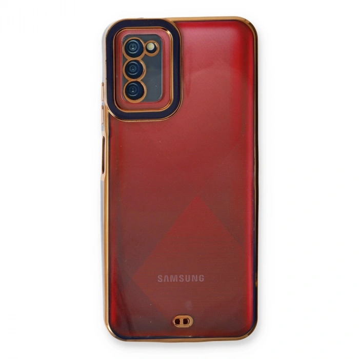 Samsung Galaxy A03s Kılıf Liva Lens Silikon - Mavi