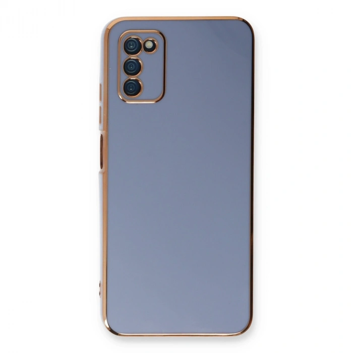 Samsung Galaxy A03s Kılıf Volet Silikon - Mavi