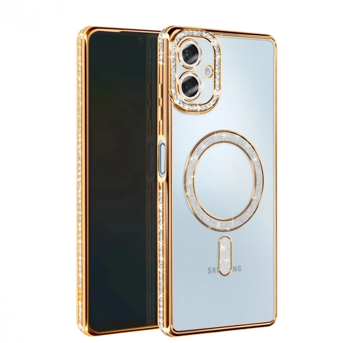 Samsung Galaxy A06 Joke Simli Magneticsafe Kılıf - Gold