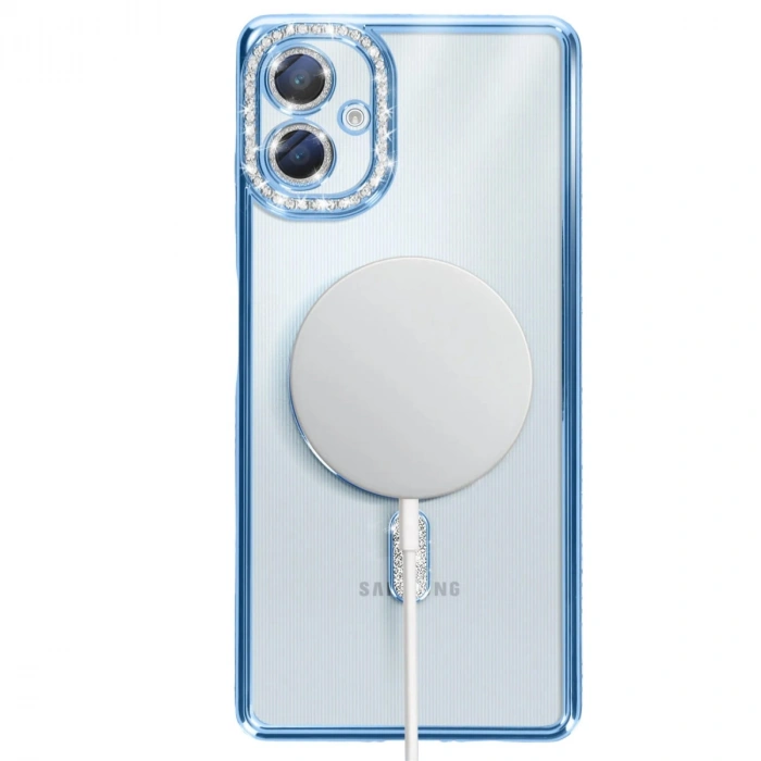 Samsung Galaxy A06 Joke Simli Magneticsafe Kılıf - Mavi