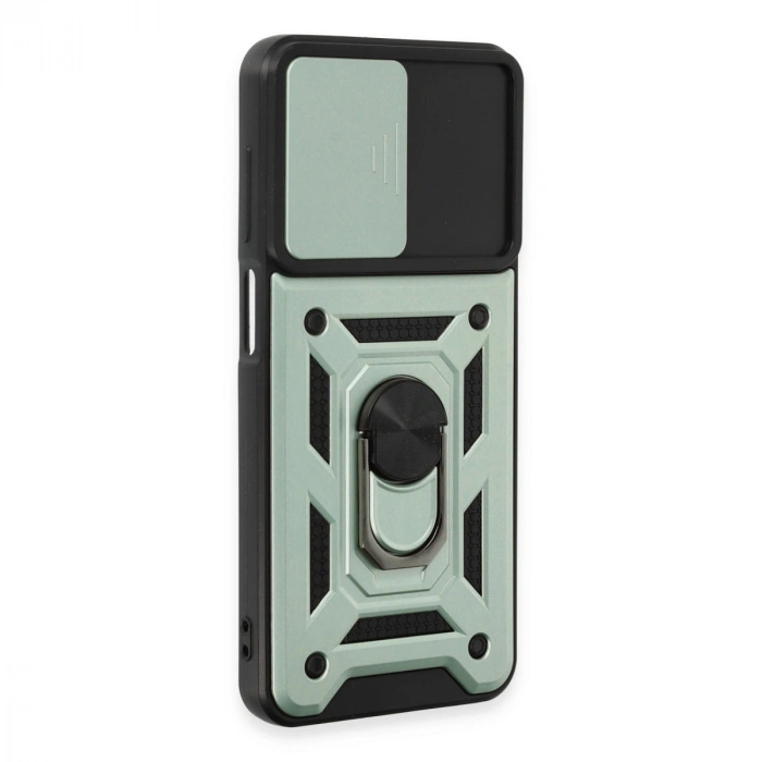 Samsung Galaxy A14 4g Kılıf Pars Lens Yüzüklü Silikon - Yeşil