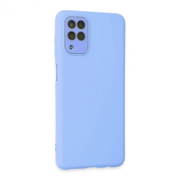 Samsung Galaxy A22 Kılıf Lansman Glass Kapak - Mavi