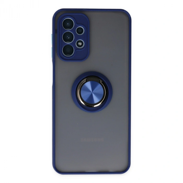 Samsung Galaxy A23 4g Kılıf Montreal Yüzüklü Silikon Kapak - Lacivert