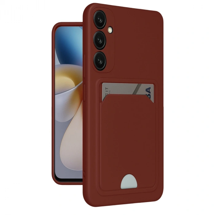 Samsung Galaxy A26 Kılıf Kelvin Kartvizitli Silikon - Bordo
