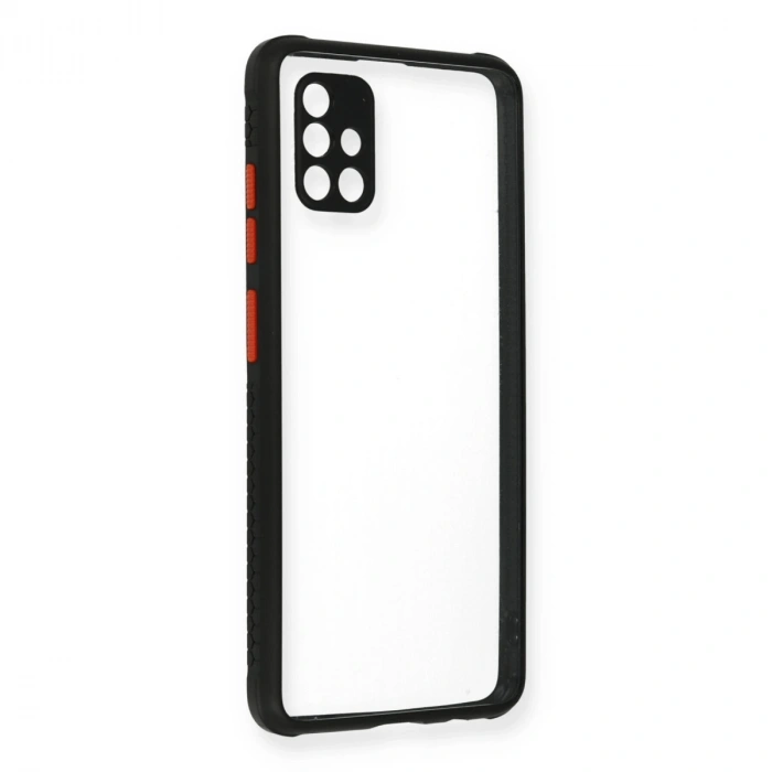 Samsung Galaxy A71 Kılıf Miami Şeffaf Silikon - Siyah