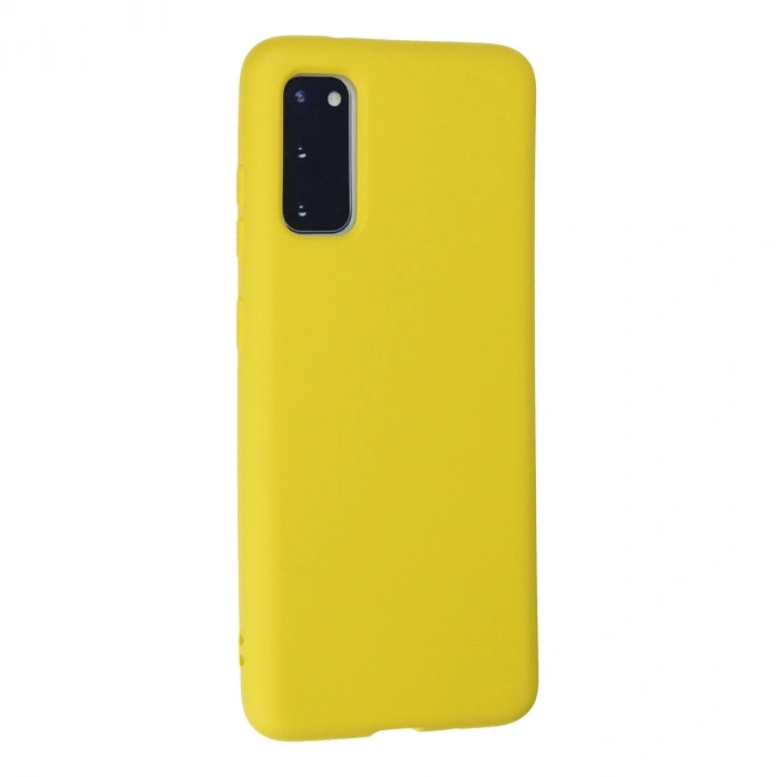 Samsung Galaxy S20 Kılıf Nano İçi Kadife Silikon - Sarı