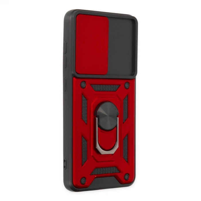 Samsung Galaxy S21 Fe Kılıf Pars Lens Yüzüklü Silikon - Kırmızı