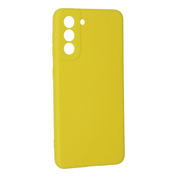 Samsung Galaxy S21 Kılıf Nano İçi Kadife Silikon - Sarı