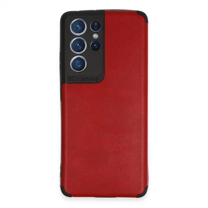 Samsung Galaxy S21 Ultra Kılıf Loop Deri Silikon - Kırmızı