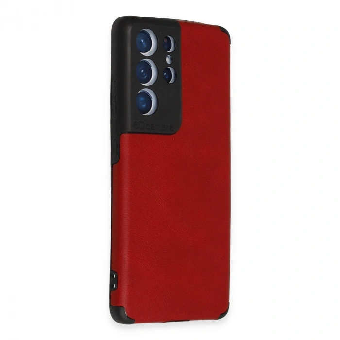 Samsung Galaxy S21 Ultra Kılıf Loop Deri Silikon - Kırmızı