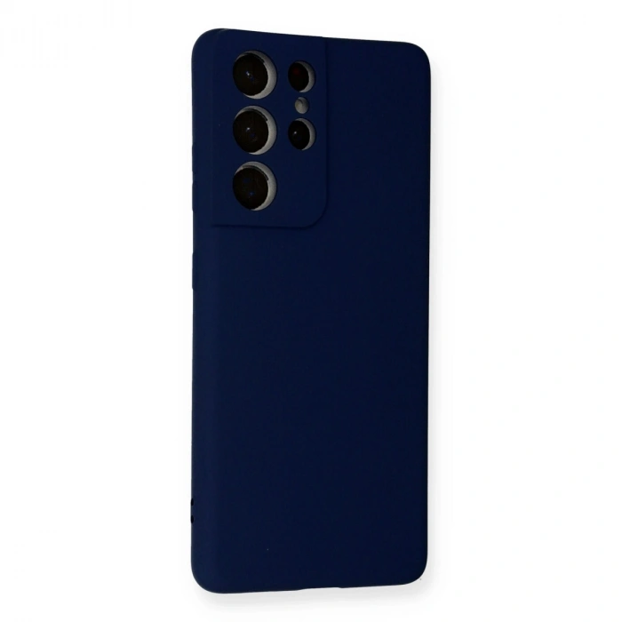 Samsung Galaxy S21 Ultra Kılıf Nano İçi Kadife Silikon - Lacivert