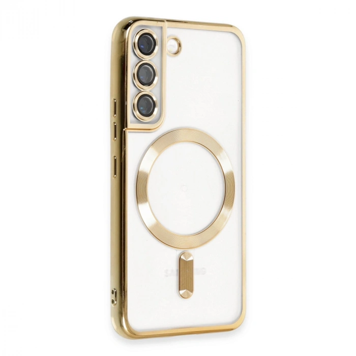 Samsung Galaxy S22 Kılıf Kross Magneticsafe Kapak - Gold