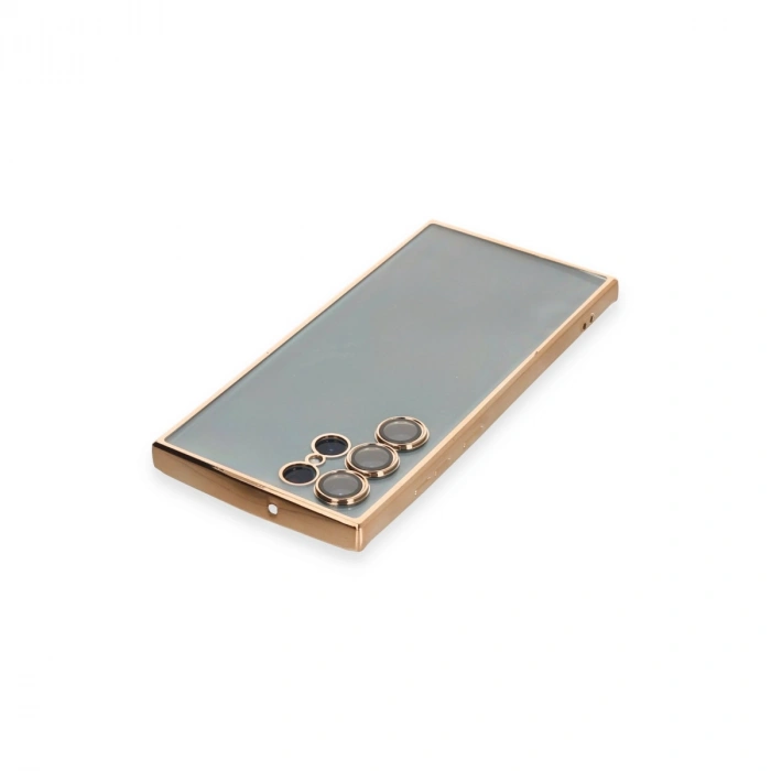 Samsung Galaxy S22 Ultra Kılıf Razer Lensli Silikon - Gold