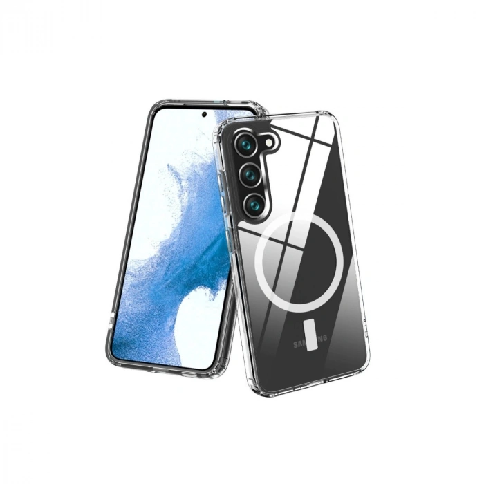 Samsung Galaxy S23 Kılıf Magneticsafe Şeffaf Silikon - Şeffaf