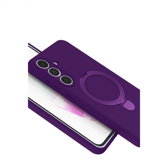 Samsung Galaxy S24 Fe Regal Magsafe Standlı Kapak - Derin Mor