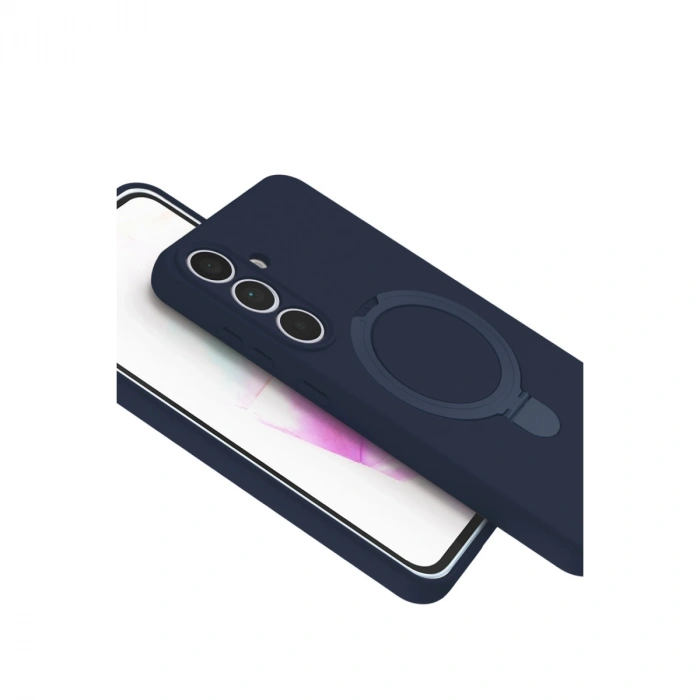 Samsung Galaxy S24 Fe Regal Magsafe Standlı Kapak - Lacivert