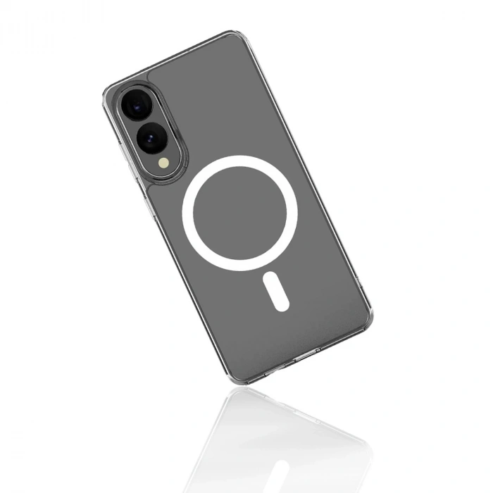 Samsung Galaxy S25 Edge Kılıf Magneticsafe Şeffaf Silikon - Şeffaf