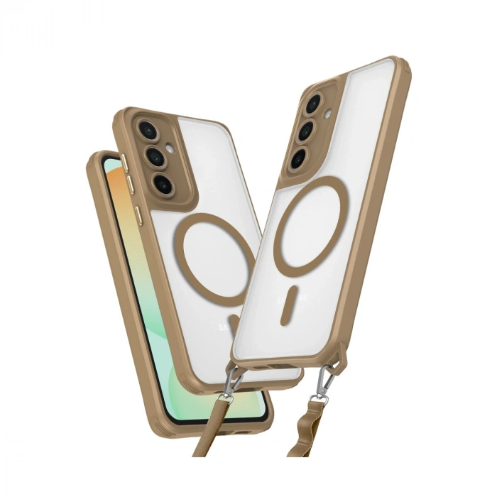 Samsung Galaxy S25 Plus Kılıf Enka Magsafe Silikon Kılıf - Desert