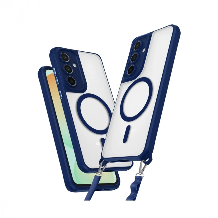 Samsung Galaxy S25 Plus Kılıf Enka Magsafe Silikon Kılıf - Lacivert