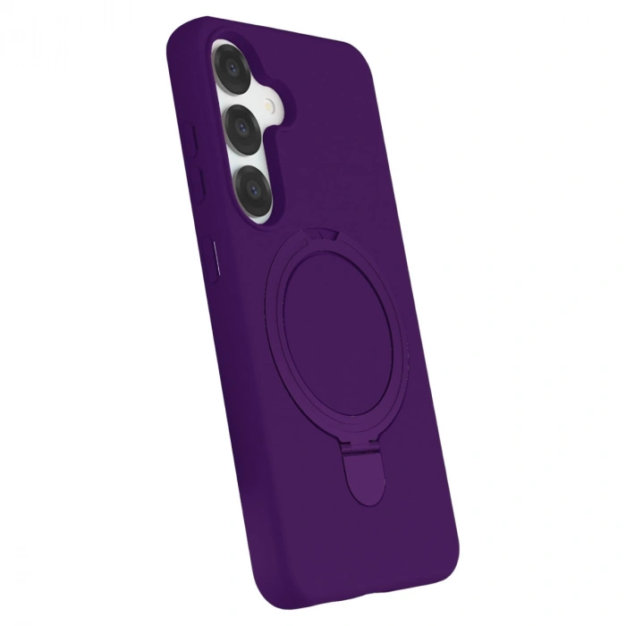 Samsung Galaxy S25 Regal Magsafe Standlı Kapak - Derin Mor