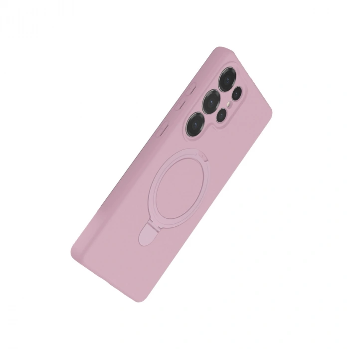 Samsung Galaxy S25 Ultra Regal Magsafe Standlı Kapak - Açık Pembe
