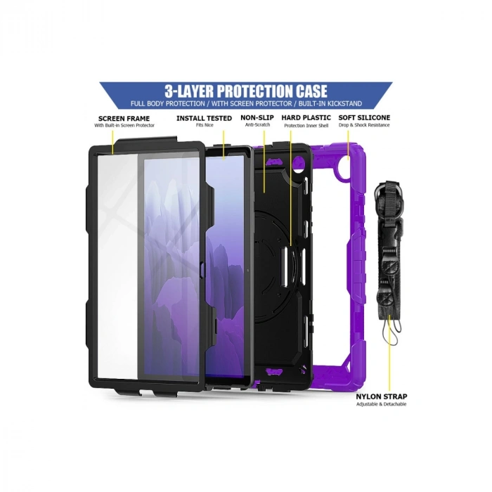 Samsung Galaxy T500 Tab A7 10.4 Kılıf Pars Tablet Kapak - Mor