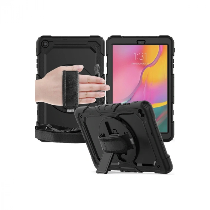 Samsung Galaxy T510 Tab A 10.1 Kılıf Pars Tablet Kapak - Siyah