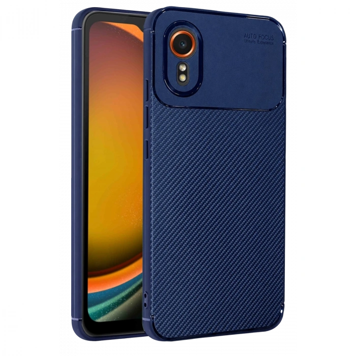 Samsung Galaxy Xcover 7 Kılıf Auto Focus Karbon Kapak - Lacivert