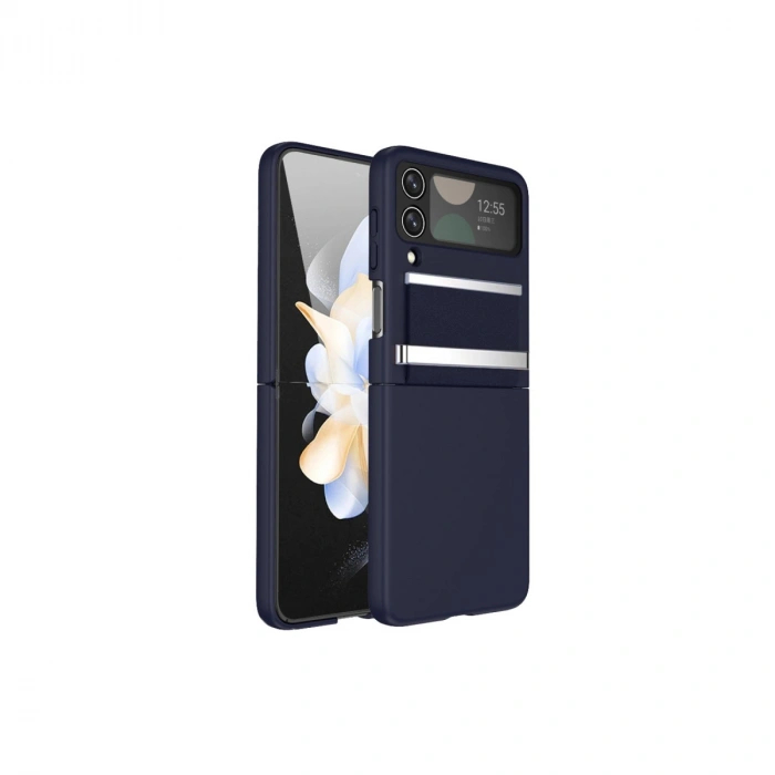 Samsung Galaxy Z Flip 4 Kılıf Belt Flip Kapak - Lacivert