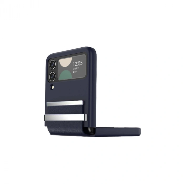Samsung Galaxy Z Flip 4 Kılıf Belt Flip Kapak - Lacivert