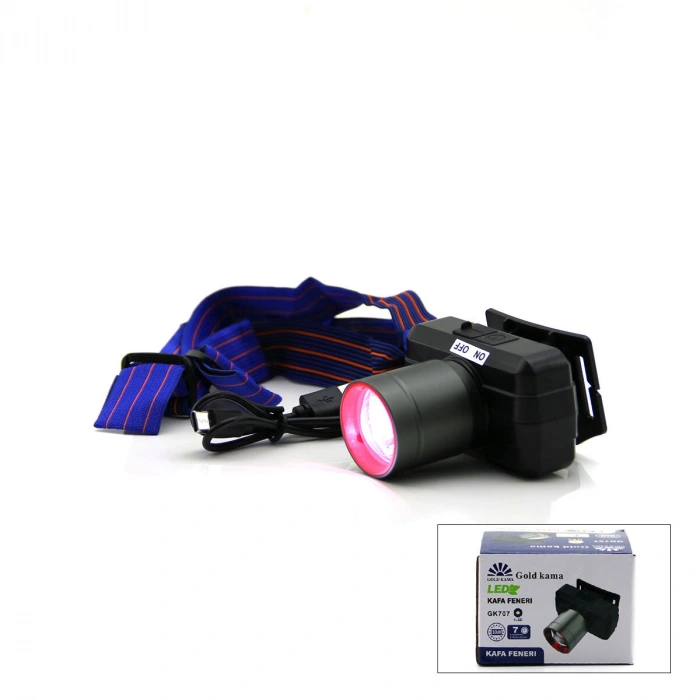 ŞARJLI 30W KAFA LAMBASI FENER 1 LED USB - TYPE-C KADEME IŞIK AYARI - FLAŞÖR (5324)