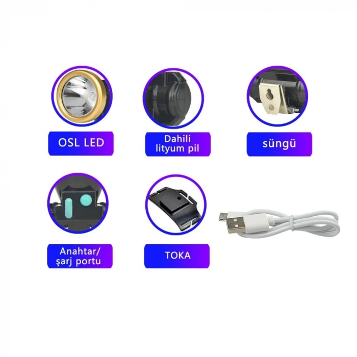 Şarjli Baret Lambasi Osl Led Wt-065