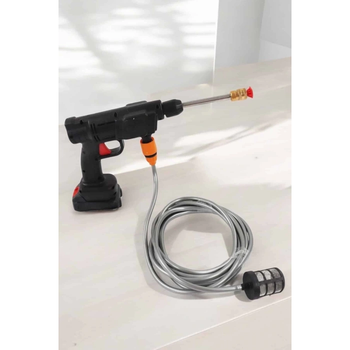 Şarjlı Oto Yıkama Tabancası Su Basınçlı Hazneli Bataryalı