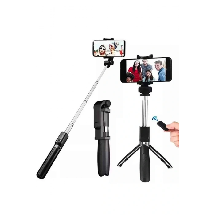 Selfie Çubuğu Tripod Bluetooth Kumandalı Selfie Çubuğu Telefon Tutucu