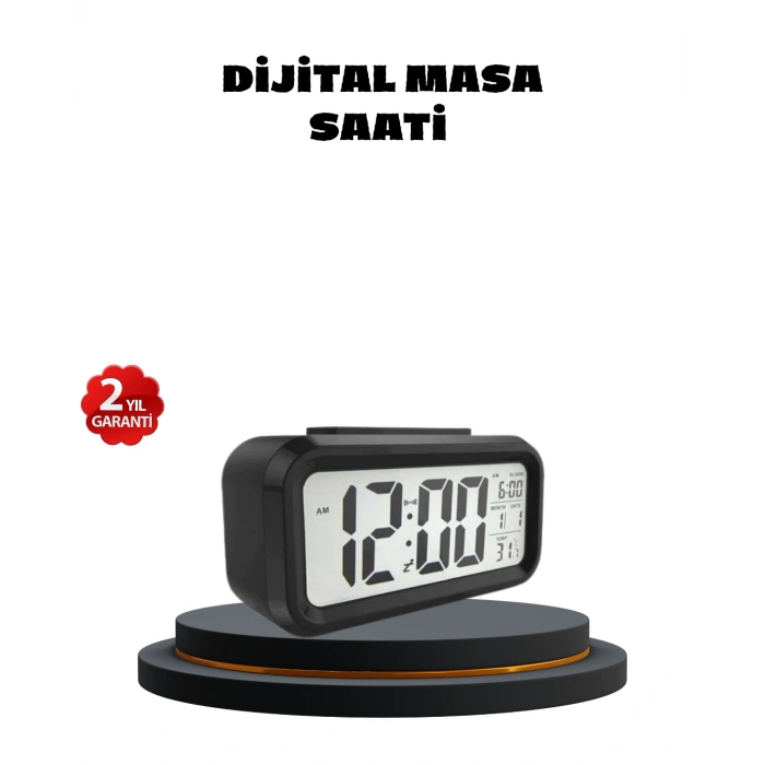 Sensörlü Dijital Masa Saati Alarm ve Sıcaklık Göstergeli