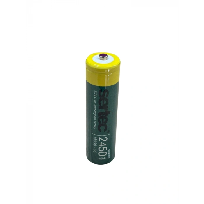 Sertec 18650 3.7v 2450 Mah 1c Li-ion Şarjlı Pil Başlı