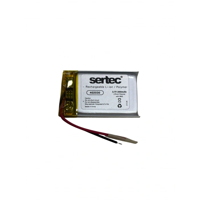 Sertec 402030 3.7v 200mah Li-polymer Pil (devreli/1.5a)