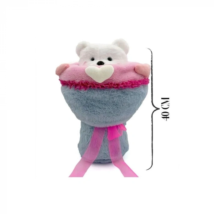 Sevgi Buketi Peluş Ayıcıklı Peluş Çiçek Buketi 40 cm