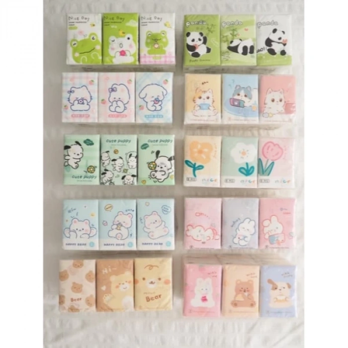 Sevimli Figürlü Çocuk Mendili 9lu Paket