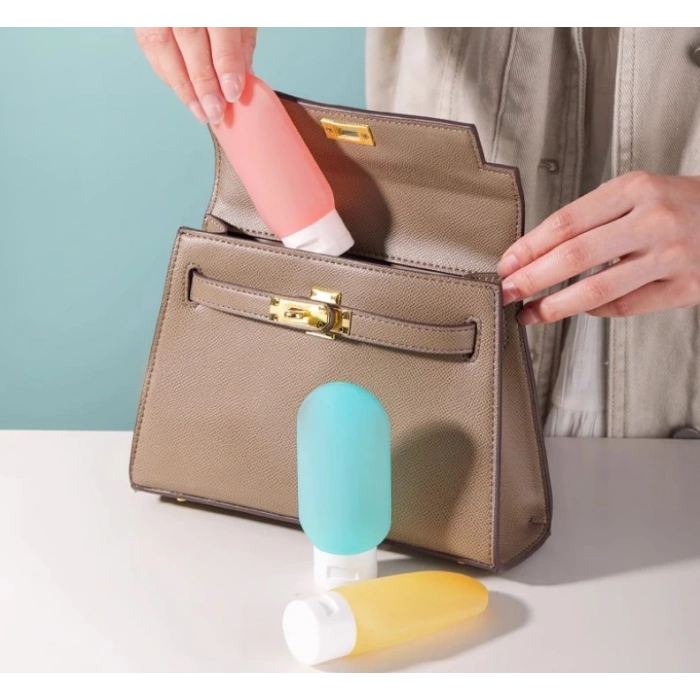 Seyahat Tipi Doldurulabilir Krem Şampuan Kutusu 3 lü Set (5324)