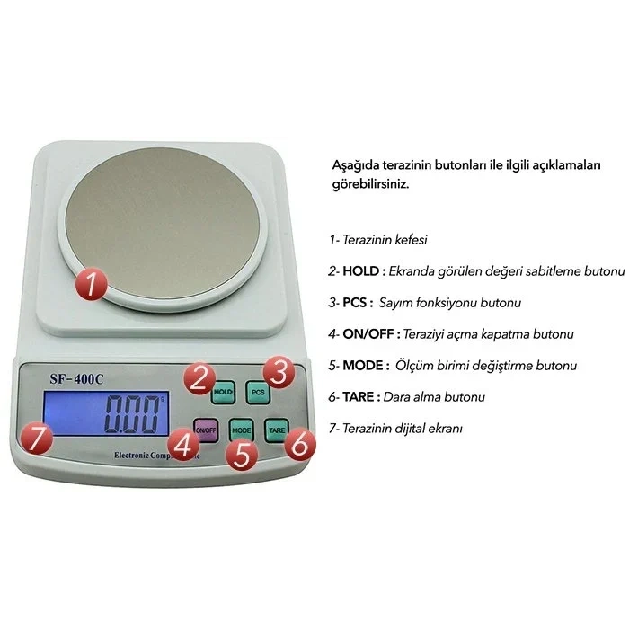 SF 400C Plus Dijital Terazi 600GR / 0.01GR (5324)