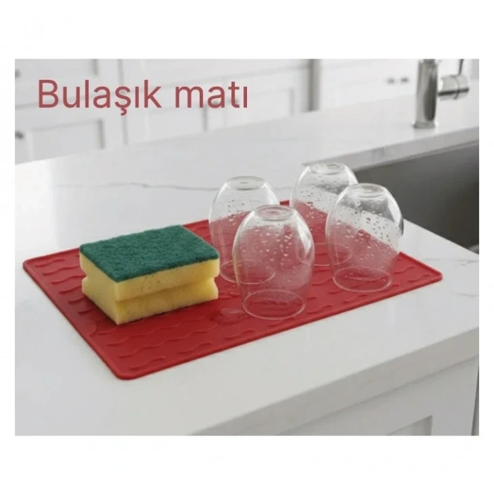 Silikon Bulaşık Kurulama Matı 30*40 cm Gıdaya Uygun Uzun Ömürlü (5324)