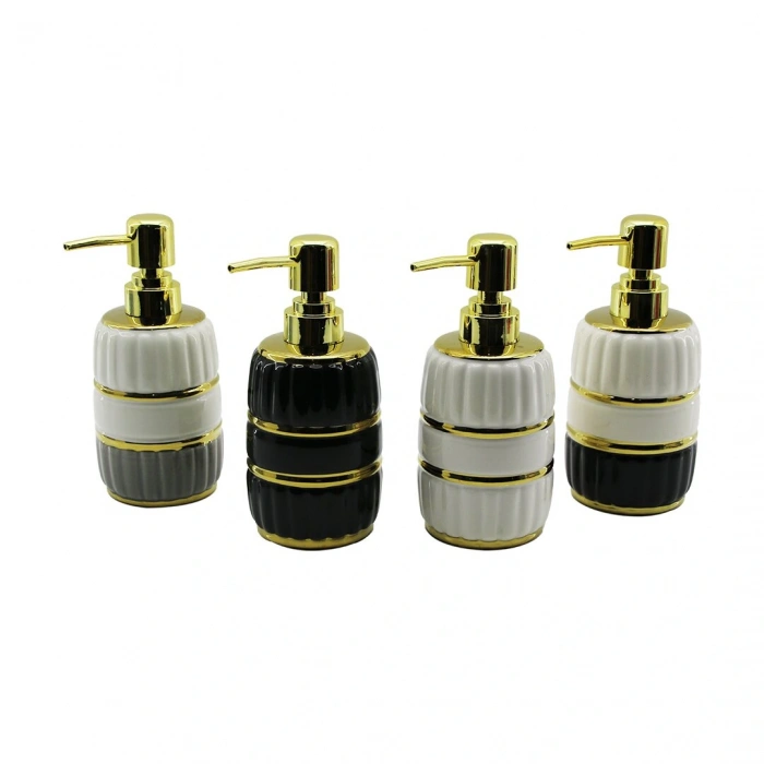 ŞİŞE GOLD KAPAK - BOĞUM SERAMİK SIVI SABUNLUK 6X11CM (5324)