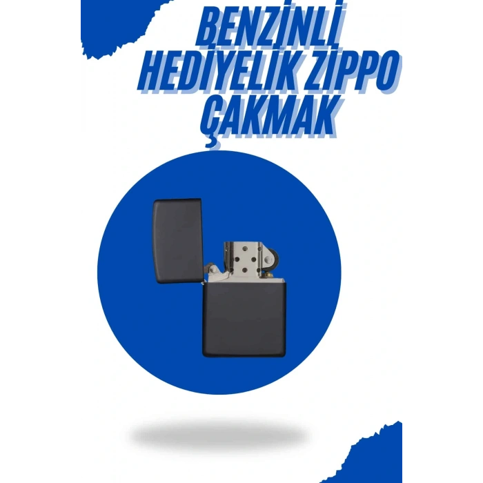 Siyah Kutulu Metal Çakmak Benzinli Hediyelik Eşya