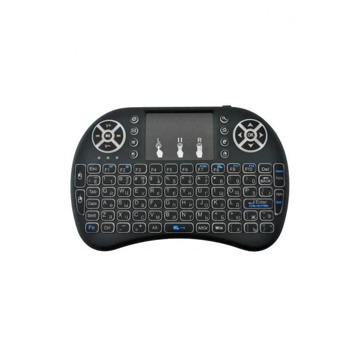 Smart Tv Box Ps3 Uyumlu Kablosuz Dokunmatik Işıklı Şarjlı Touchpadli Mini Q Klavye
