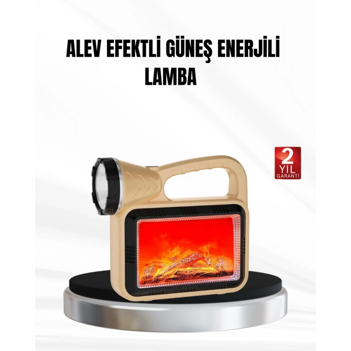 Solar Alev Işığı Cob Teknolojili Taşınabilir El Feneri Ve Kamp Lambası