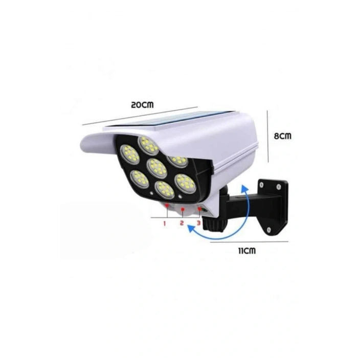 Solar Bahçe Lambası Uzaktan Kumandalı Kamera Görünümlü Hareket Sensörlü
