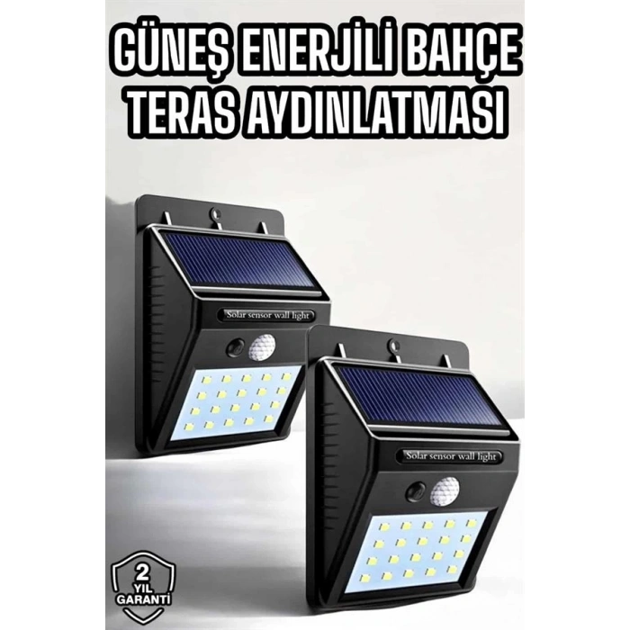 Solar Güneş Enerji Panelli Sensörlü Lamba Enerji Tasarruflu